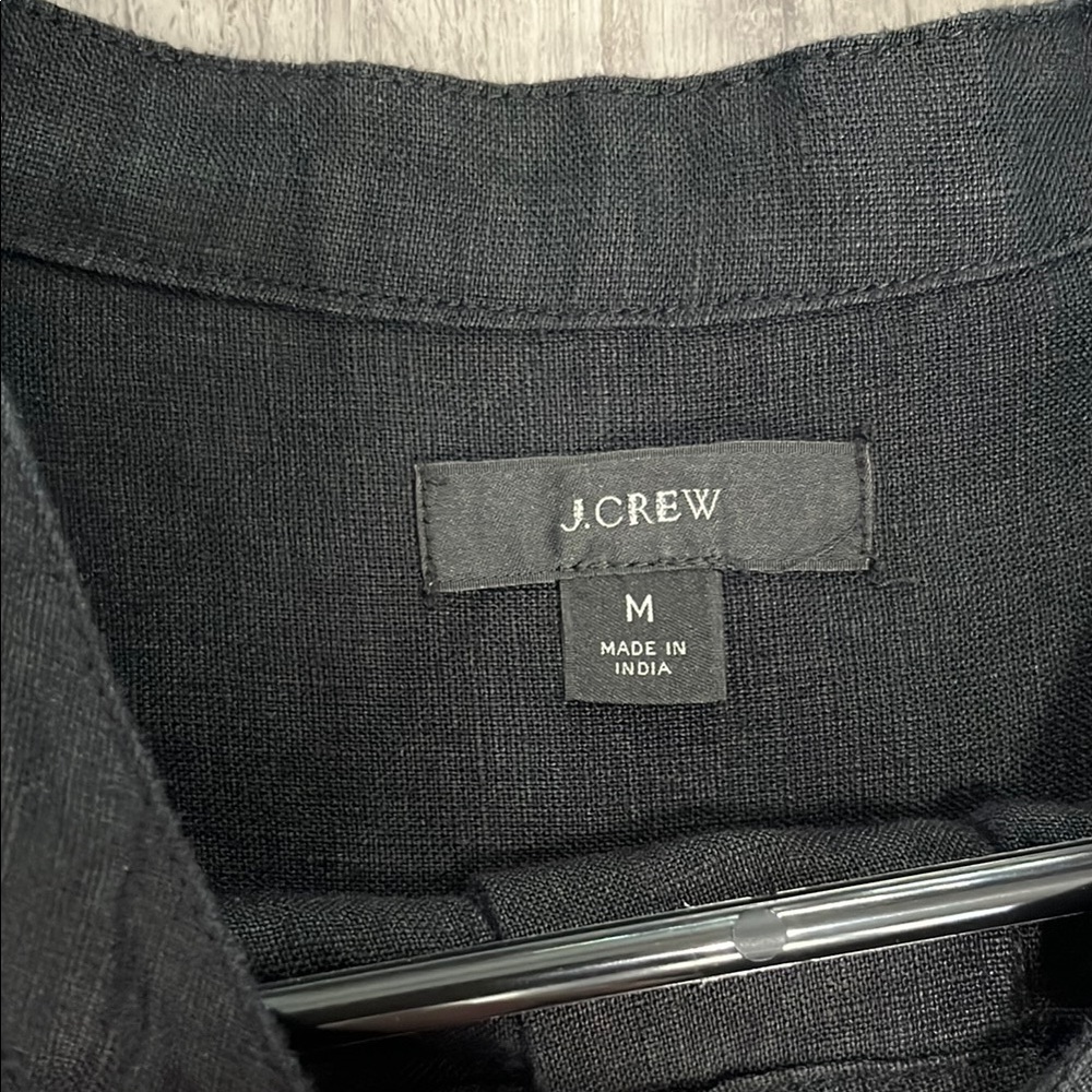 J.Crew Women's Black 100% Linen Long Sleeve Top Size Medium - Picture 5 of 13